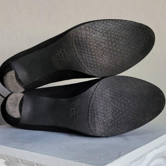 Stuart Weitzman Ankle Boot Perfection Glove Heel bootie Tie back black suede - Picture 11 of 14